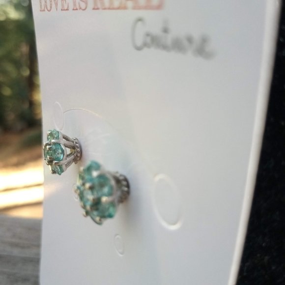 LAST ONE Apatite Flower & Sterling Silver Earrings - Picture 5 of 9